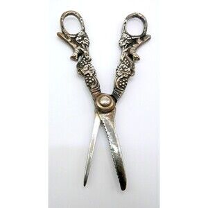 Vintage Fox & Grapes Silver Plated Grape Shears 91 grams